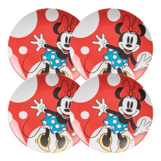 Disney Minnie Mouse 4 pc. 10 in. Ceramic Plate Set