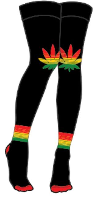 GENERIC  - Rasta Pot Leaf Junior OTK Sock Multi Black