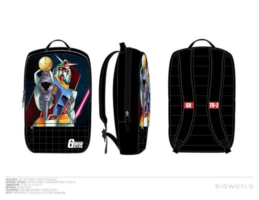 CRUNCHYROLL - Gundam Black Flat-face Backpack
