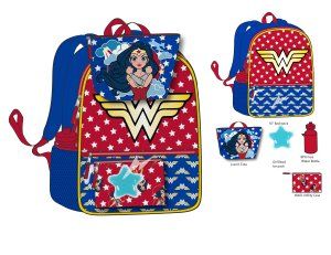 WONDER WOMAN - 5 PC Youth Backpack Set