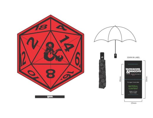 DUNGEONS AND DRAGONS - Dice Red Umbrella