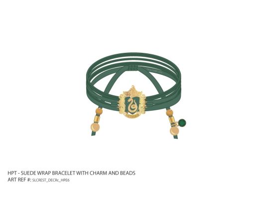 HARRY POTTER - SLYTHERIN SUEDE WRAP BRACELET WITH CHARM AND BEADS