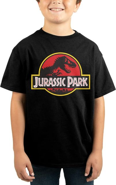 Jurassic Park- Jurassic Park Logo on Boys Black T-Shirt PPK (S-1,M-1,L-1,XL-1)