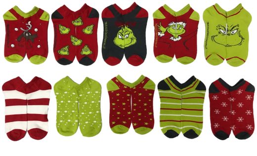 THE GRINCH - 10 PACK ANKLE SOCK SET