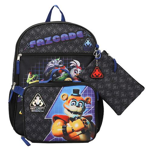 Five Nights at Freddy's Security Breach Kids 16" Backpack 5 Piece Set