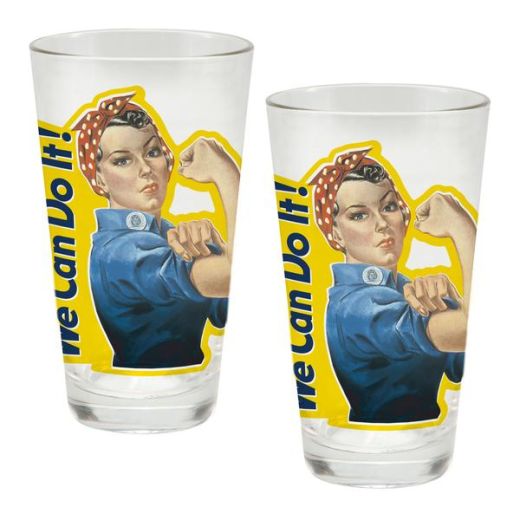 Smithsonian Rosie The Riveter 2 pc. 16 oz. Glass Set