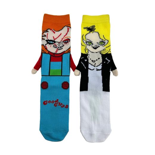 Chucky and Tiffany Hand N' Hand Animigos Crew Socks