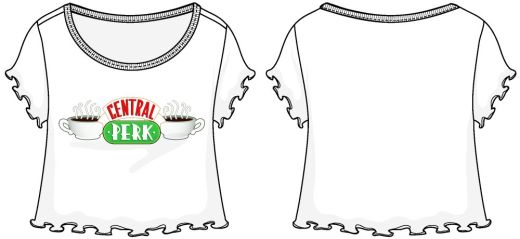 FRIENDS - Central Perk And Two Coffees Juniors White Tee