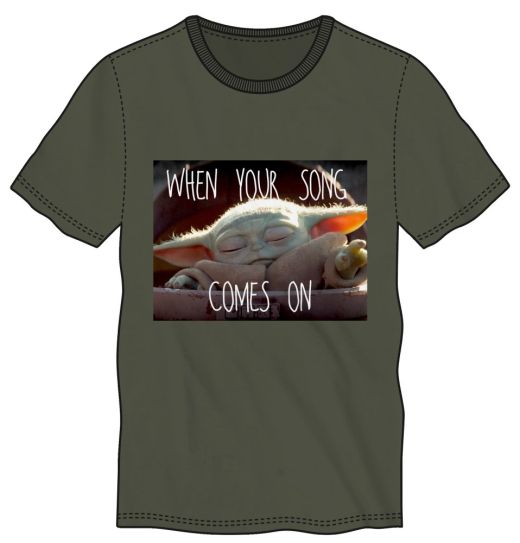 STAR WARS - THE MANDALORIAN - When Your Song Comes On Men's Military Green Tee