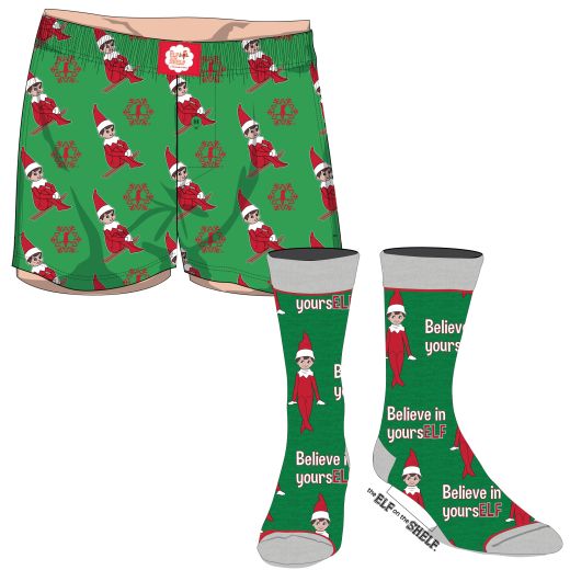 Elf on the Shelf -  AOP Boxer and Sock Combo