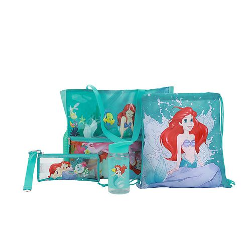 Disney Princess The Little Mermaid Kids Beach Tote 5 Piece Set