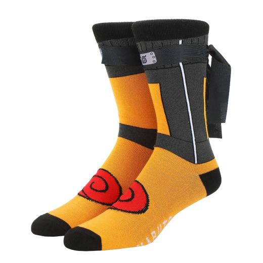Naruto Shippuden Naruto Outfit Men’s Casual Crew Socks With Attached Novelty Headbands