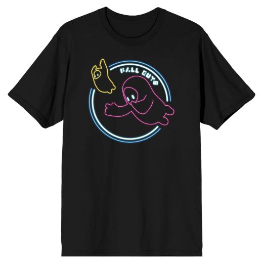 Fall Guys Neon Outline Black T-Shirt