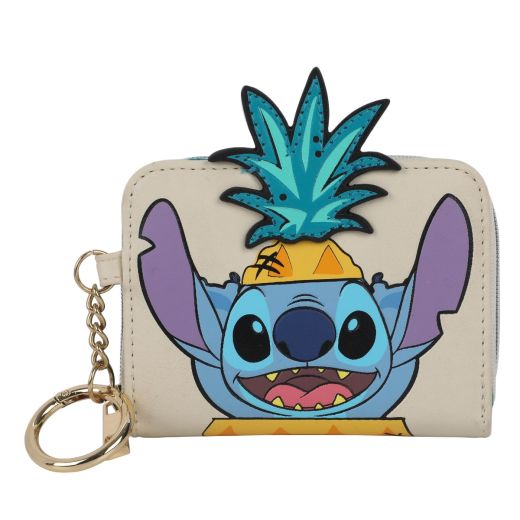 Lilo & Stitch 3D Pineapple Hat Zip Wallet with Keychain Ring