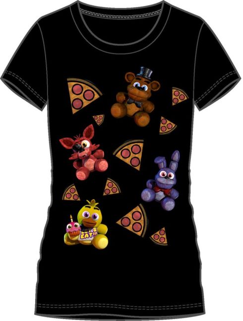FIVE NIGHTS AT FREDDY'S - Pizza & Characters Junior Tee Black