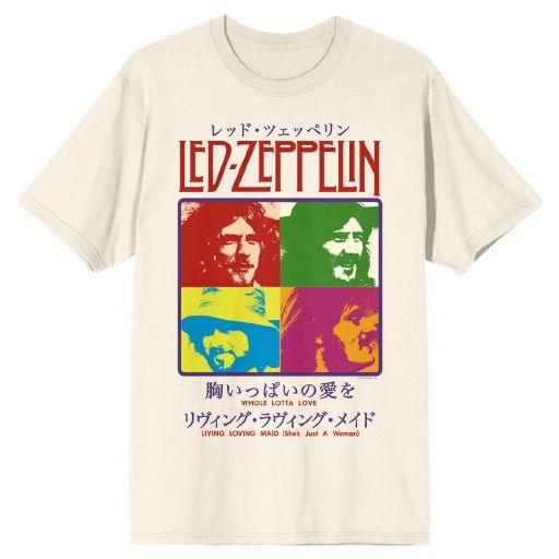 LED ZEPPLIN - Panels Whole Lotta Love Mens White Tee