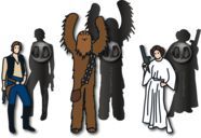 STAR WARS - 3 PACK LAPEL PINS - CHEWY, LEIA, HAN SOLO