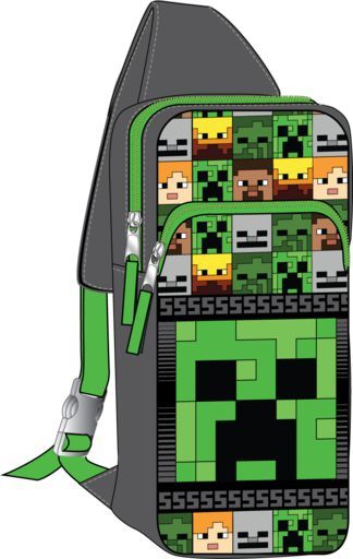 MINECRAFT - Youth 11" Crossbody Sling features Die-Cut Creeper Patch