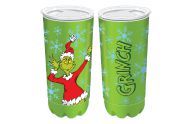 THE GRINCH - Christmas Holiday Snow Flakes Green 20 ounce Vacuum Insulated Stainless Steel Tumbler