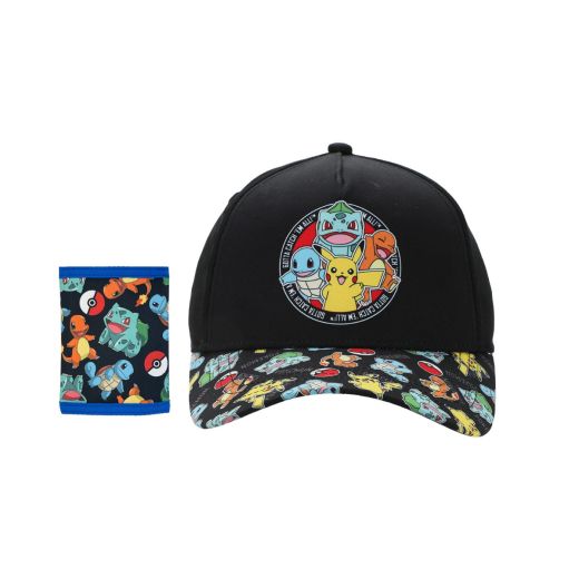 Pokémon Gen 1 Characters Kids Snapback Hat and Wallet Set