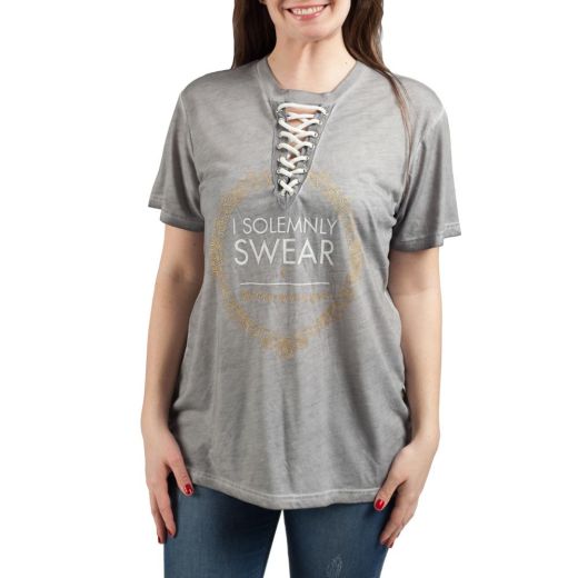 HARRY POTTER - Solemnly Sweat Lace UP Grey Tee
