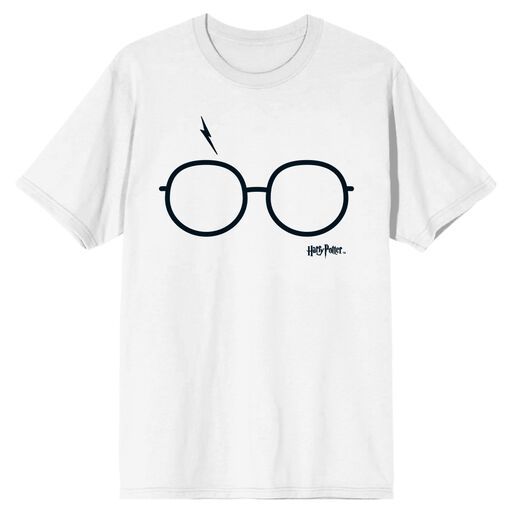 HARRY POTTER - Glasses and Lightnening Bolt Mens White Tee