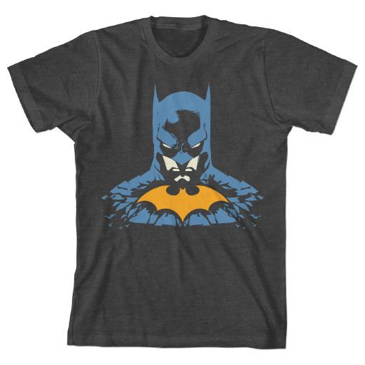 BATMAN - Broken Glass effect on Charcoal Youth Tee