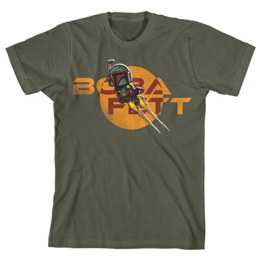 Star Wars Boba Fett Chibi Kids Green T-Shirt