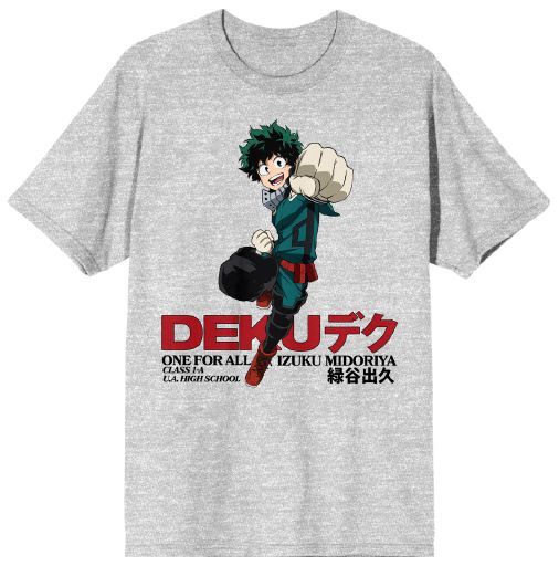 MY HERO ACADEMIA - Deku One For All Heather Grey Men's Tee PPK (S-1,M-2,L-2,XL-2,XXL-1)