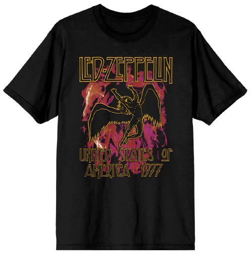 LED ZEPPLIN - United States of America 1977 Mens Black Tee