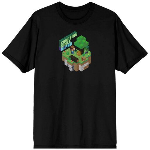 MINECRAFT - Minecraft Crafting Since Alpha Men's Black Tee 