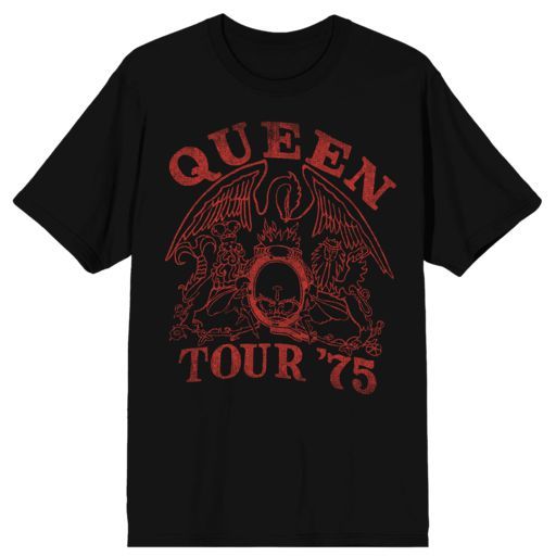 QUEEN - Music Roster 75 Mens Black Tee