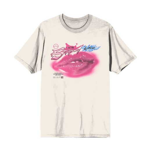 LADY GAGA - Lips Stupid Love Mens White Tee