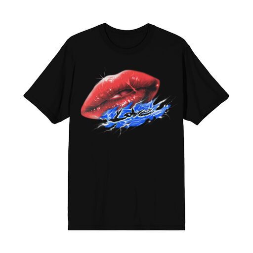 LADY GAGA - Lips Love Mens Black Tee