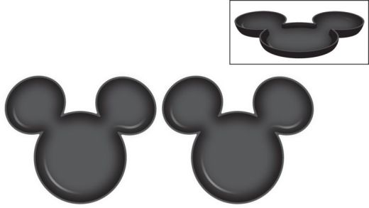 MICKEY MOUSE - Shaped 12 Inch Ceramic Plate Set of 2
