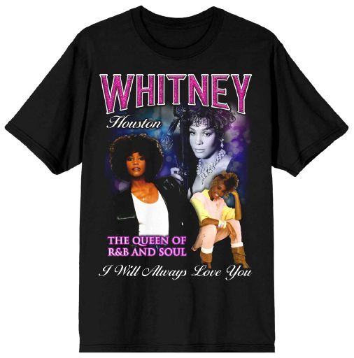 WHITNEY HOUSTON - The Queen Mens Black Tee