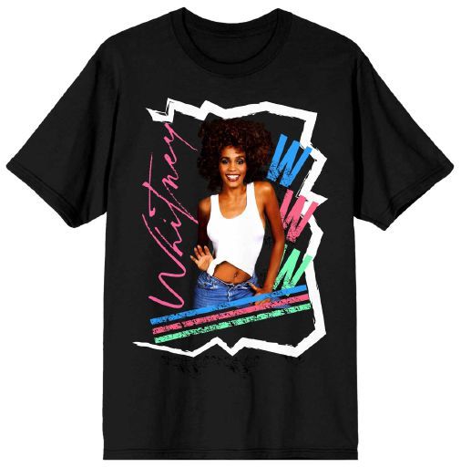 WHITNEY HOUSTON - Triple W Mens Black Tee