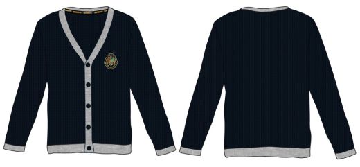 HARRY POTTER - Button Up Elbow Patch Youth Navy Cardigan