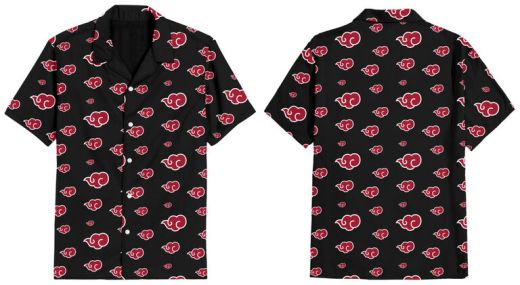 NARUTO - Button Up Akatsuki Cloud Pattern Top Pre-Pack (S-1,M-2,L-2,XL-2,XXL-1)